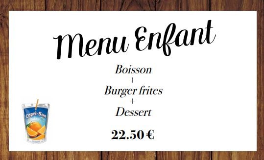 Menu enfant